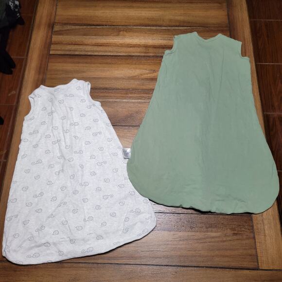 Set of 2 Infant Zipper Nap Sacks: Sage Green & Hedgehogs - Size Medium - Picture 4 of 5